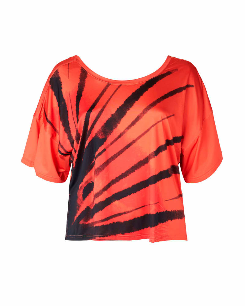 Front of a size 1X Adidas x 11 Honoré Training T-Shirt in Trasca/Black by Adidas x 11 Honoré. | dia_product_style_image_id:280959
